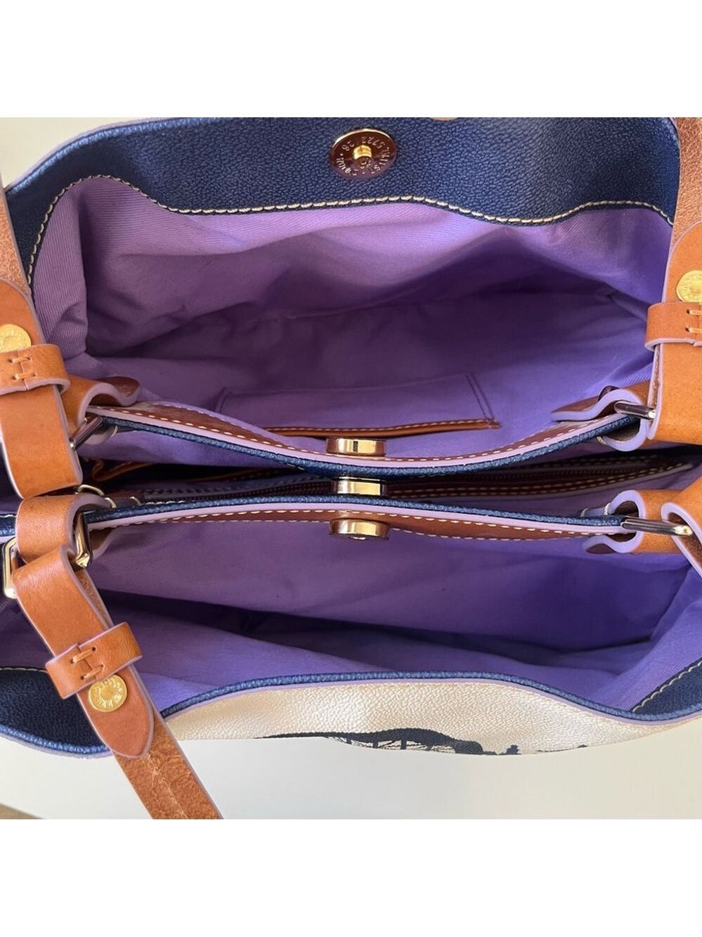 Disney x Dooney & Bourke Epcot Figment Food and Wine Festival large shopper tote - Picture 11 of 13